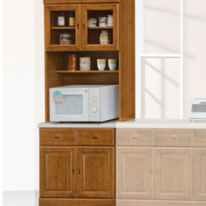 E351-3 樟木色2.7尺石面餐櫃 全組