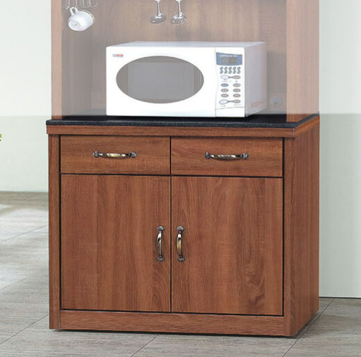 E352-7 柚木色工業風2.7尺岩板餐櫃 下座