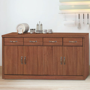 E352-3 柚木色工業風5.3尺餐櫃下座