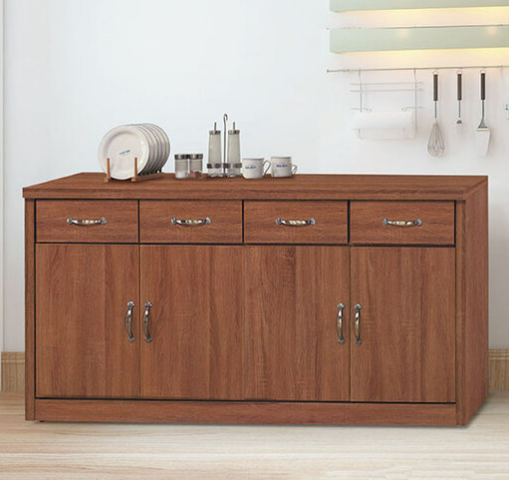 E352-3 柚木色工業風5.3尺餐櫃下座