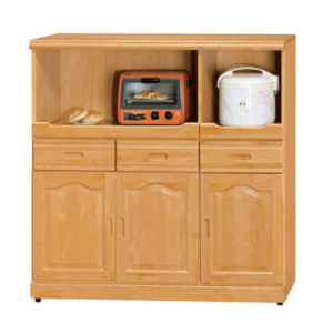 E354-4 正赤陽木4*4尺碗碟櫃