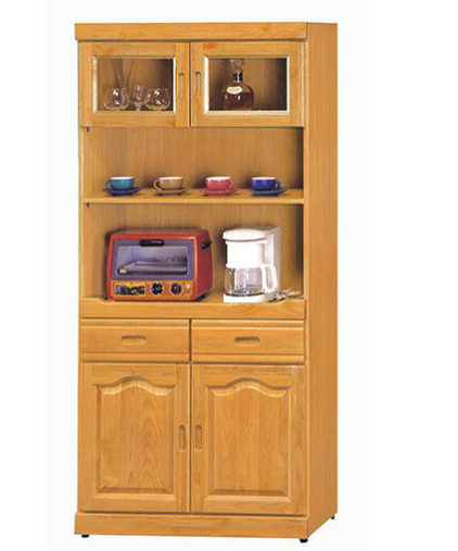 E354-5 赤陽木2.7*6尺碗碟櫃