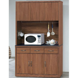 E352-1 柚木色工業風4尺餐櫃 全組/含岩板