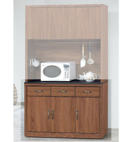 E352-2 柚木色工業風4尺岩板餐櫃下座