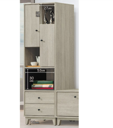 C411-1 米奇淺灰2*6尺收納櫃