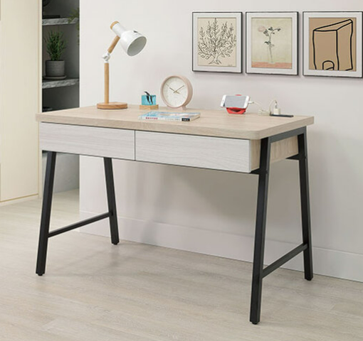 A555-03萊米克雙色3.7尺鐵腳書桌