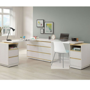 A559-01泰勒7*5尺L型功能桌組 ⊙可反向擺放