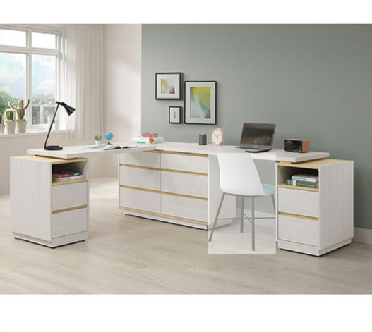 A559-01泰勒7*5尺L型功能桌組 ⊙可反向擺放