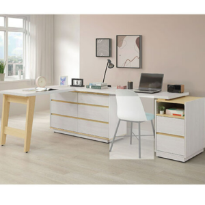 A559-02泰勒7*4尺L型功能桌組