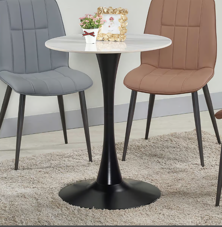 912-2俐思2尺岩板黑柱圓桌