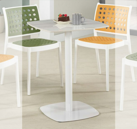 914-2睿柏2尺岩板白色方桌