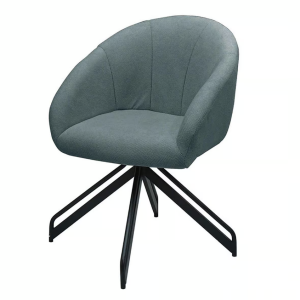 922-3謝爾頓灰色旋轉布餐椅 (坐寬37坐深42坐高45cm) (布套不可拆洗)     材質: 高密度泡棉+高級麻絨布+黑鐵砂防鏽烤漆鐵腳