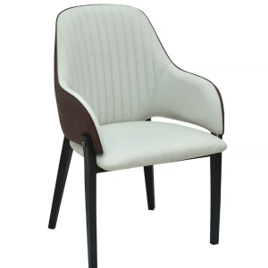 921-18卡摩西皮餐椅(坐寬43坐深46坐高45cm)     材質: 高密度泡棉+高級進口皮革+黑鐵砂烤漆防鏽處理腳