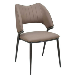 925-12蔚瑪咖啡色皮餐椅 坐寬45坐深47坐高46公分 材質說明 高密度泡棉+高級進口皮革、 防鏽烤漆棕灰色鐵腳、