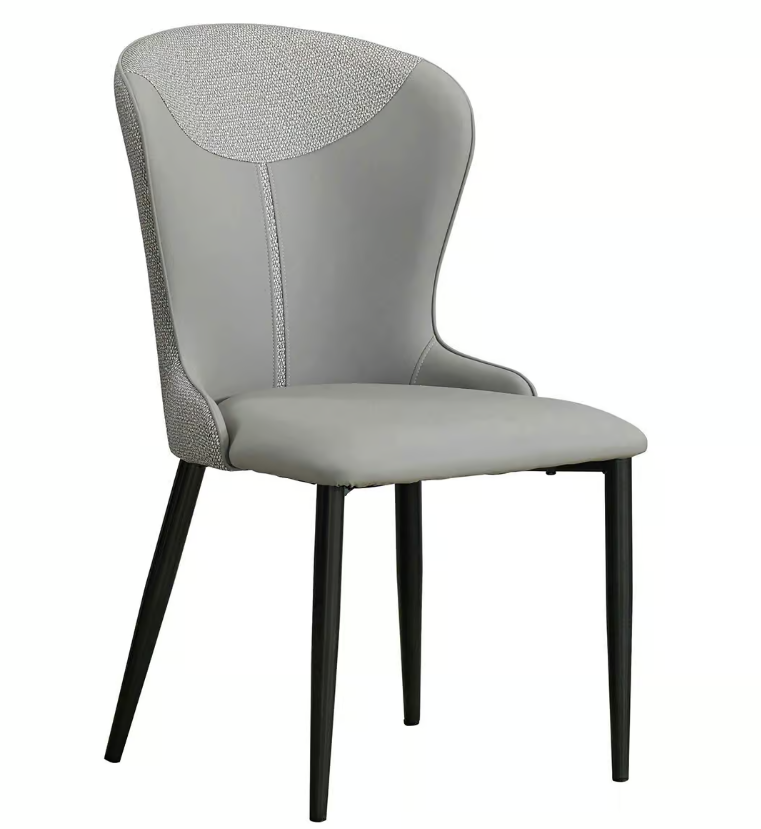 928-15西德尼深灰色貓抓皮餐椅 (坐寬43坐深45坐高44cm)     材質: 高密度泡棉+高級貓抓皮革+防鏽烤漆鐵灰色鐵腳 ( 貓抓皮：耐燃 . 易清潔 . 強韌耐抓 . 防霉抗菌 )