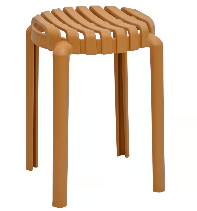 930-11 明登橘色圓椅凳 PP耐磨衝擊塑料一體成型