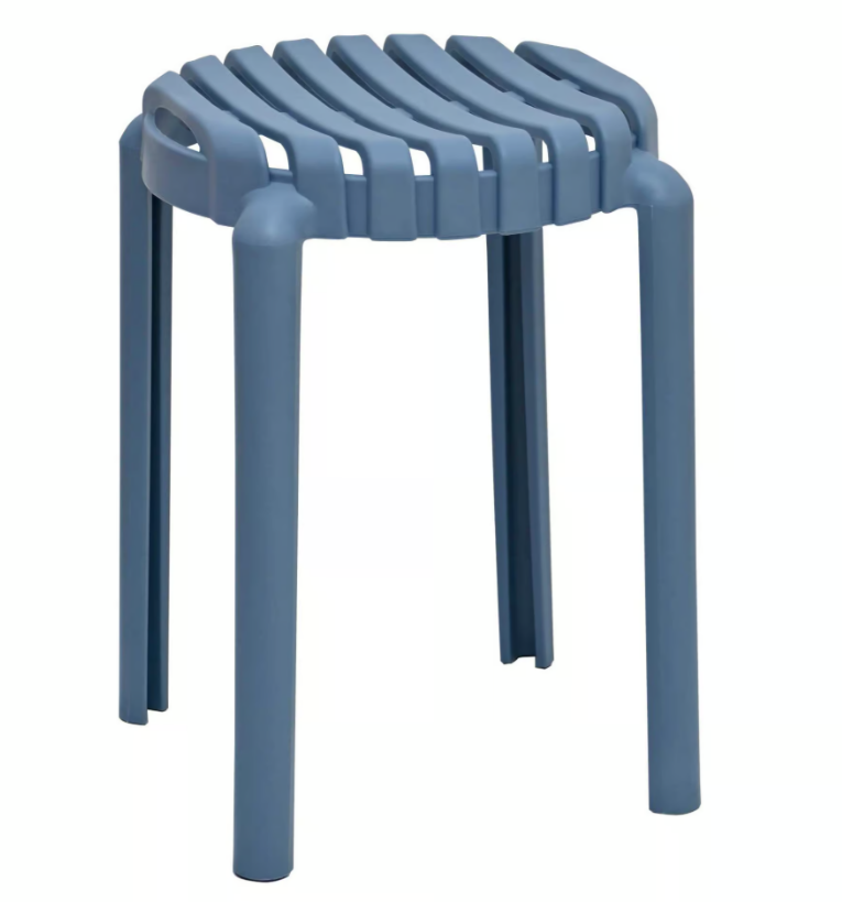 930-12 明登灰藍色圓椅凳 PP耐磨衝擊塑料一體成型