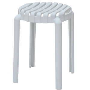930-13 明登白色圓椅凳 PP耐磨衝擊塑料一體成型