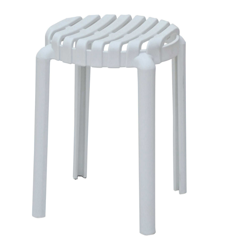 930-13 明登白色圓椅凳 PP耐磨衝擊塑料一體成型