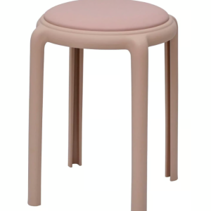 929-2策勒粉色皮面圓椅凳(不可疊放)