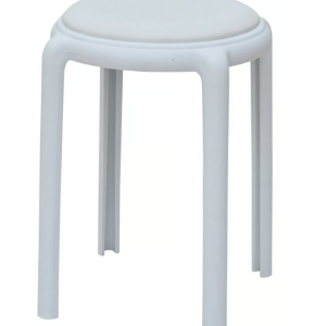 929-3策勒白色皮面圓椅凳 (不可疊放)