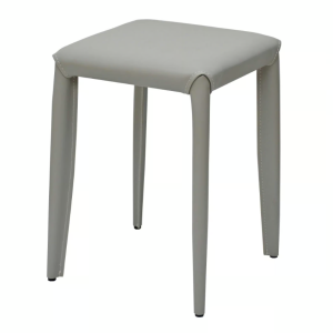 930-15馬鞍皮淺灰色方椅凳 (不可疊放)