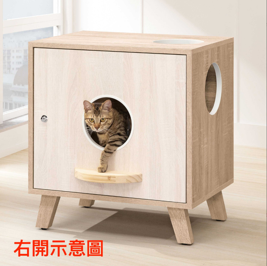 937-3 簡約貓砂櫃 右開