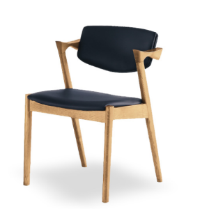 487-9 原木宮崎椅 黑皮墊