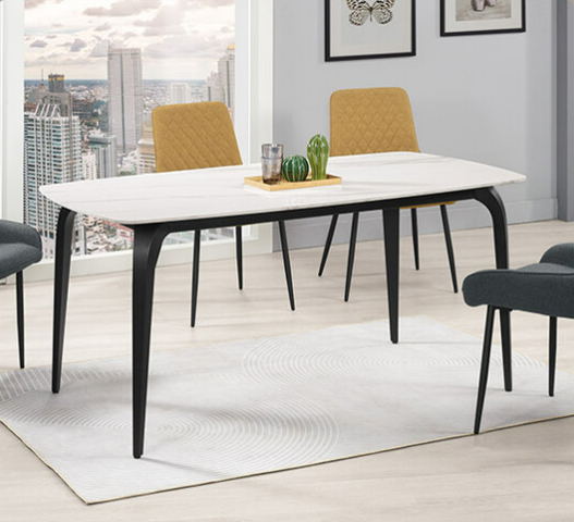 A1798-1 米蘭達5.3尺岩板餐桌 桌面12mm岩板 四面弧度