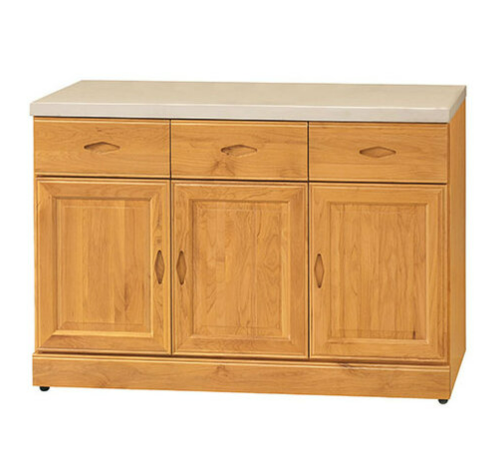 E354-2 正赤陽木4尺碗碟櫃桶身 下座/含石面