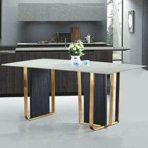 C434-3 T8829勞倫白金岩板6尺餐桌