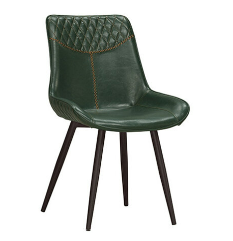 A1875-11 布萊恩餐椅 綠色皮 五金腳 坐高47公分