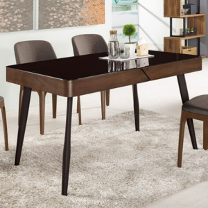 A1806-1 蓋文4.5尺玻璃餐桌 桌面5mm強化烤漆玻璃