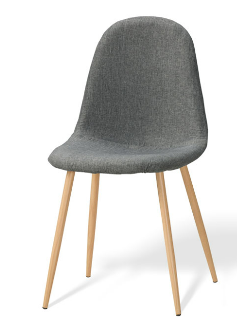 A1872-13 佳爾餐椅-淺灰色布-五金腳-坐高49公分