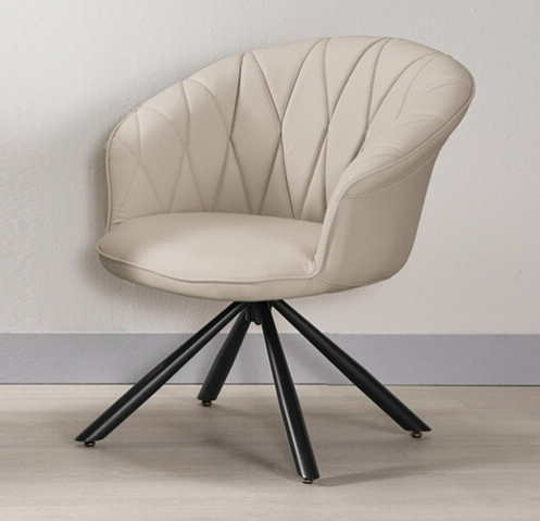 A1382-2 奈傑爾休閒椅 米色皮坐高44.5公分  ⊙可360度旋轉