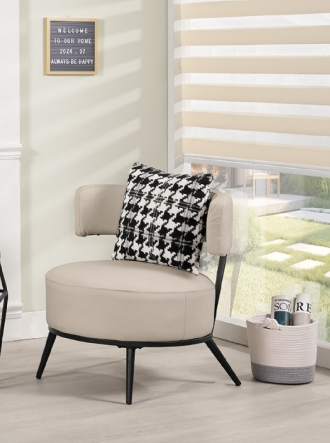 A1386-2 克萊拉休閒椅 米色 坐高46cm附抱枕1個