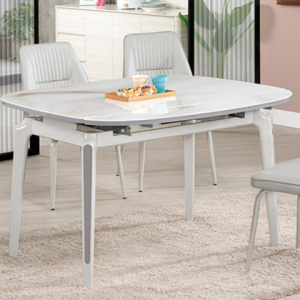 A1811-1 馬凱4尺多功能玻璃餐桌 桌面5mm強化石紋玻璃