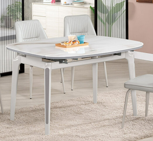 A1811-1 馬凱4尺多功能玻璃餐桌 桌面5mm強化石紋玻璃