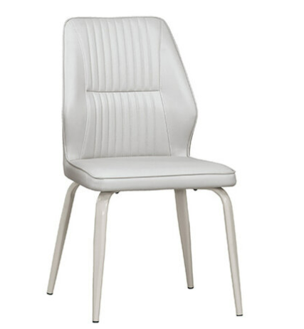 A1873-12 亞歷餐椅 淺灰色皮 五金腳 坐高46公分