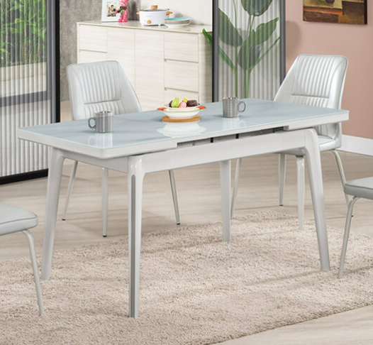 A1812-1 山姆4.6尺多功能玻璃餐桌 桌面5mm強化石紋玻璃