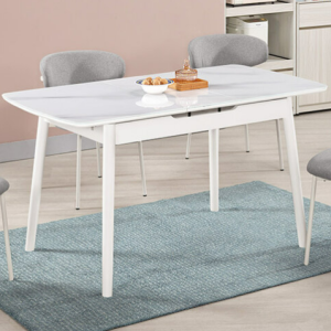 A1812-2 霍利斯4.6尺多功能玻璃餐桌 ⊙桌面5mm強化石紋玻璃