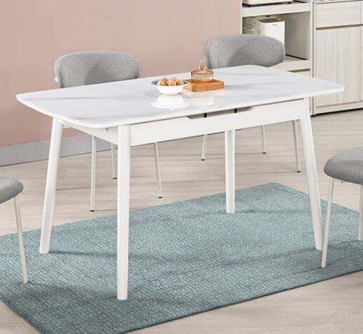 A1812-2 霍利斯4.6尺多功能玻璃餐桌 ⊙桌面5mm強化石紋玻璃