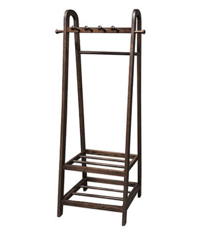 C494-8 9155雙層衣帽架 胡桃