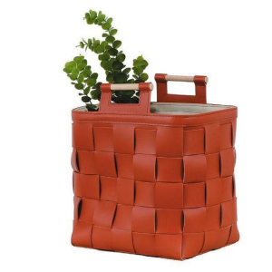 C494-14 6286把手收納籃 橙 藝品裝飾 /不含花草