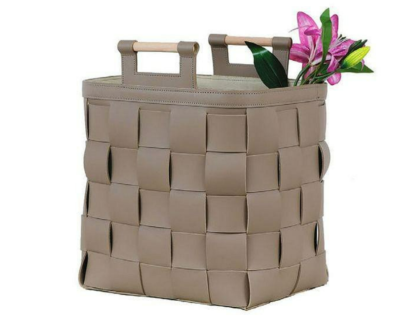 C494-15 6286把手收納籃 灰 藝品裝飾/不含花草