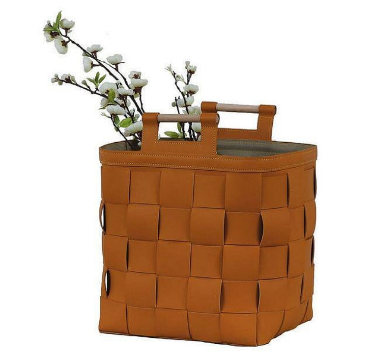 C494-16 6286把手收納籃(黃)藝品裝飾/不含花草