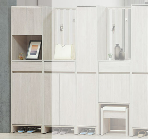 C498-9 依夏淺白2*6.5尺中空高鞋櫃