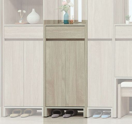 C498-3 依夏淺橡2尺鞋櫃 ⊙附活動隔板三片