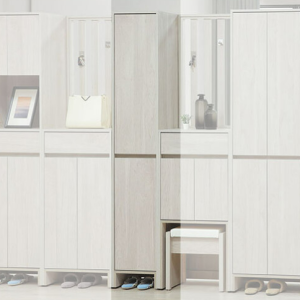 C498-12 依夏淺白1.3尺高鞋櫃 ⊙附活動隔板七片