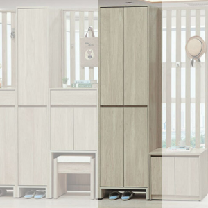 C498-6 依夏淺橡2*6.5尺四門高鞋櫃 ⊙附活動隔板七片